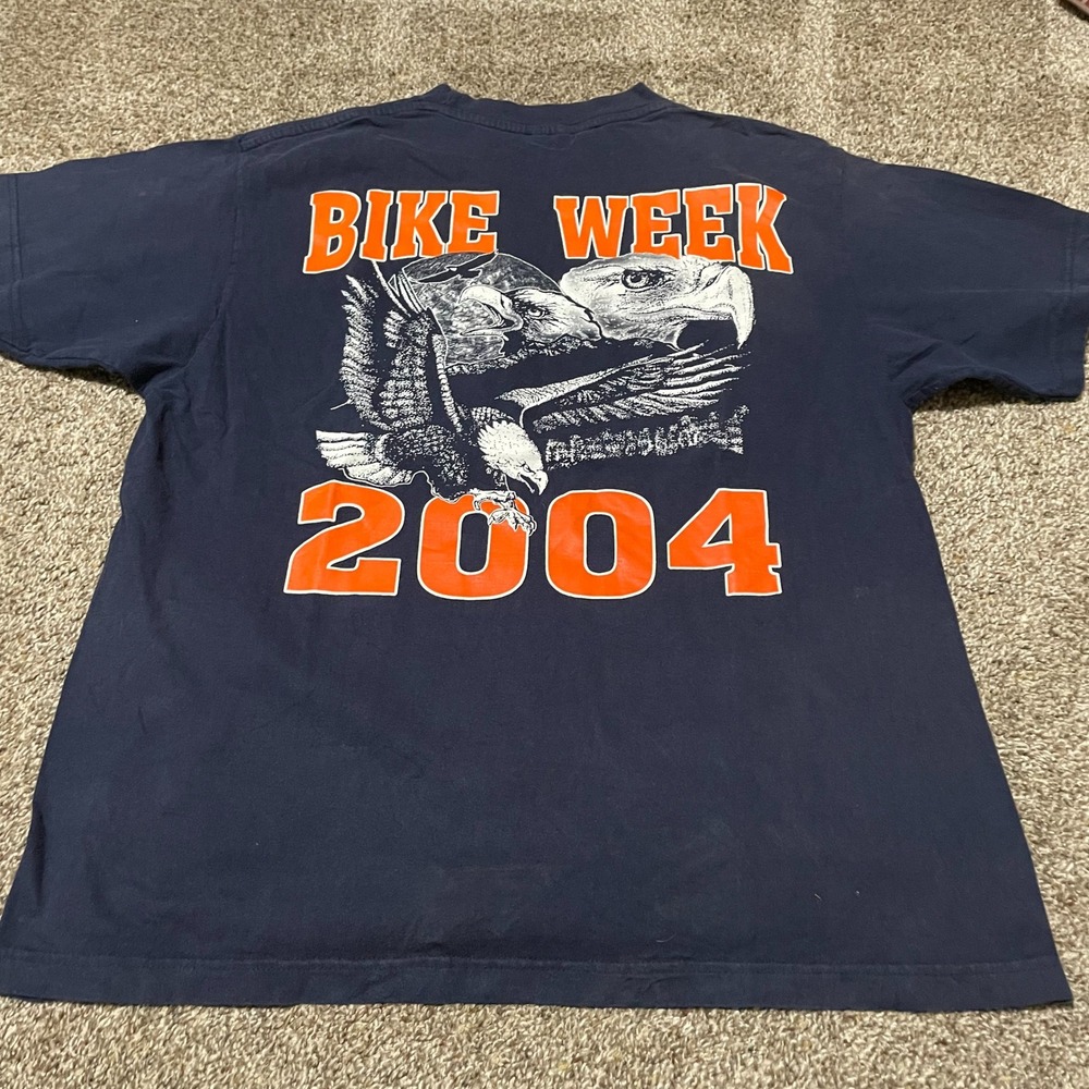Vintage Daytona Bike Week 2004 Graphic T-Shirt Motorcycle Eagle BNK Large